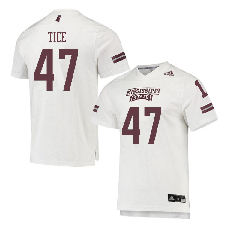 Men #47 Camp Tice Mississippi State Bulldogs College Football Jerseys Sale-White - Click Image to Close